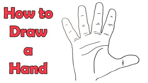 How To Draw A Hand Open Palm Very Easy For Kids Youtube