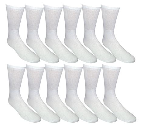 Yacht And Smith Of Mens 12 Pairs Of Classic Crew Socks With Full Cushion
