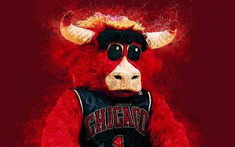 Download Wallpapers Benny The Bull Official Mascot Chicago Bulls 4k