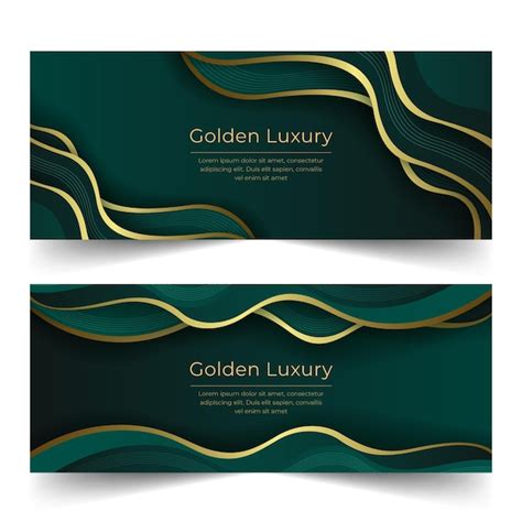 Free Vector Gradient Golden Luxury Banners Set