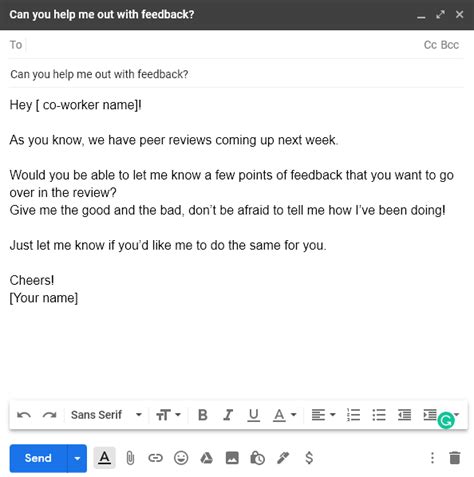 7 Awesome Email Templates To Request Co Worker Feedback — Managebetter