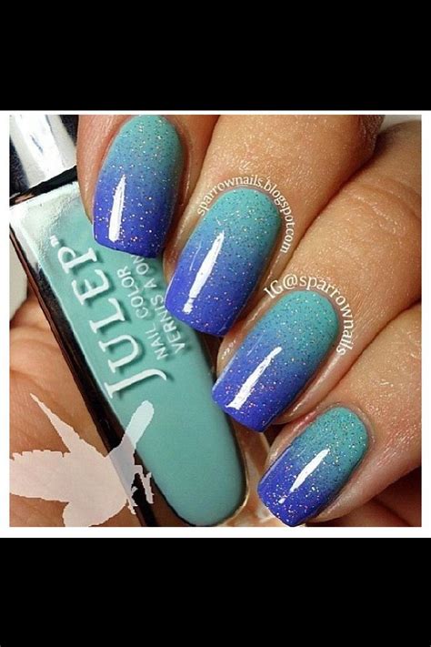 Ombre Nail Green And Blue Ombre Nails Nails Nail Stamping Designs