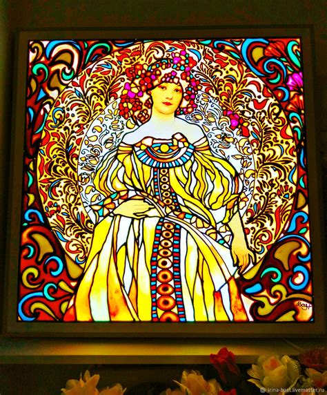 Illuminated Painting In The Art Nouveau And Art Nouveau Style Alphonse