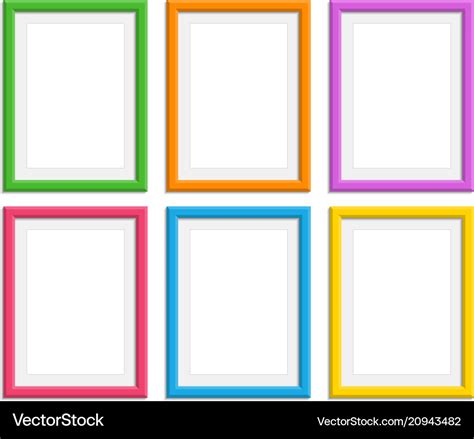 Colored Photo Frames Set Royalty Free Vector Image