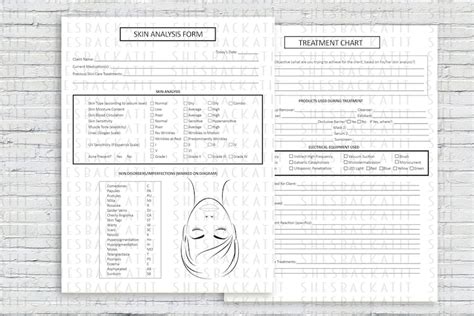 Skin Analysis And Treatment Chart Forms Skin Analysis Form Etsy