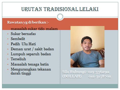 Sila tempah masa urut tuan2 segera sebelum full booking. URUT TRADISIONAL UNTUK LELAKI