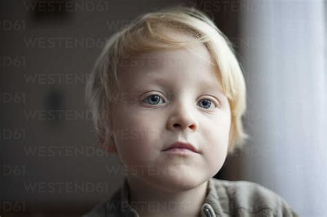 Portrait Of Blond Little Boy Stock Photo