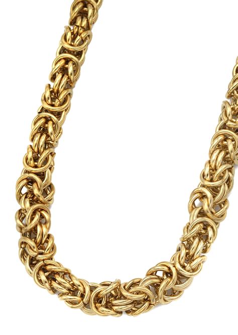 14k Gold Mens Byzantine Chain Antique Gold Jewelry Indian Mens Gold