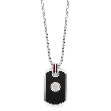 Gucci Dog Tag Pendant Necklace Mens Jewelry