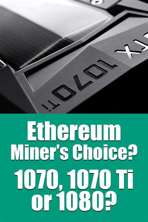 This is a shortened and to the point tutorial on how the ethereum mining profitability tool works along with how to setup various models in the output tab. Ethereum Miner's Choice: 1070, 1070 Ti or 1080 | Ethereum ...