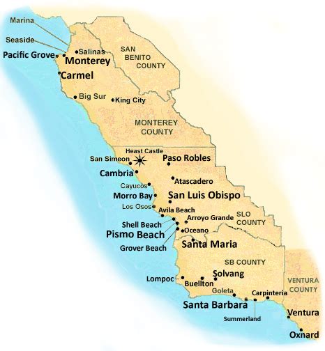 Central Coast California Hotels Hotel Reservations Information And