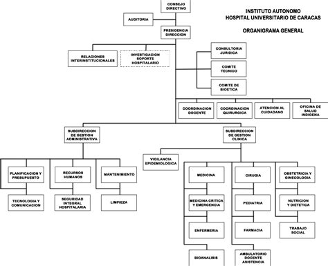 Organigrama Principal Del Hospital Universitario De Caracas 183726