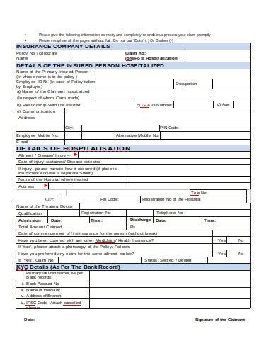 Download free printable insurance claim form samples in pdf, word and excel formats. 18+ Health Insurance Claim Form Templates - PDF, DOC ...