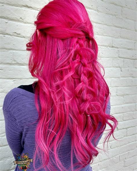 See This Instagram Photo By Hairbykaseyoh • 3 971 Likes Hot Pink Hair Hair Color Pink