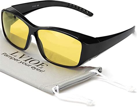 amazonsmile lvioe wrap around night driving glasses with hd polarized yellow lens lightweight