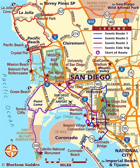 San Diego Printable Tourist Map San Diego Area San Diego Beach San