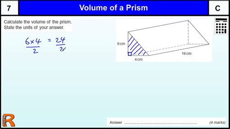 Volume Of Triangular Prism Gcse Maths Revision Exam Paper Practice