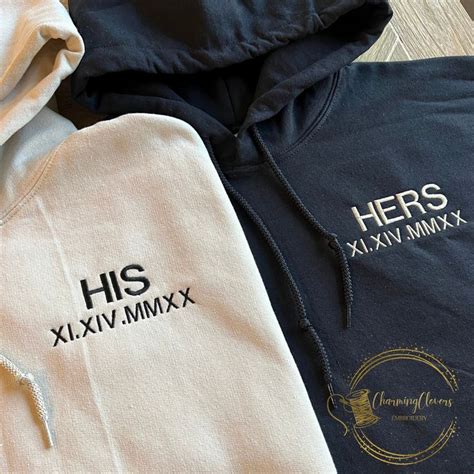 Matching Hoodies For Couples Couples Hoodies Embroidered Initials