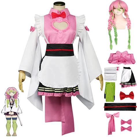 Buy FIOOHGDemon Slayer Kanroji Mitsuri Cosplay Maid Dress Costume Anime Kimetsu No Yaiba Unims
