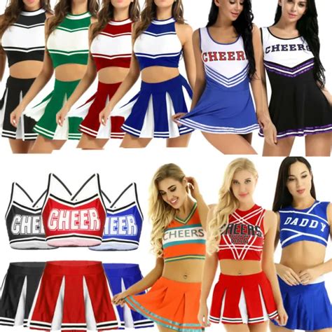 women s sexy school girls musical cheerleader uniform outfit fancy dress costume 22 65 picclick