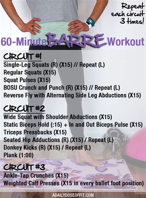A Daily Dose Of Fit 60 Minute Barre Workout You Can Do At