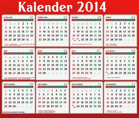 Desain Kalender 2014
