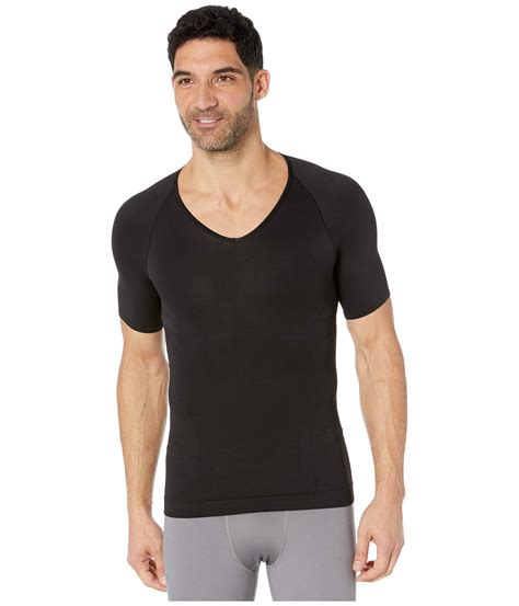 Spanx Synthetic Zoned Performance Compression V Neck In Black For Men