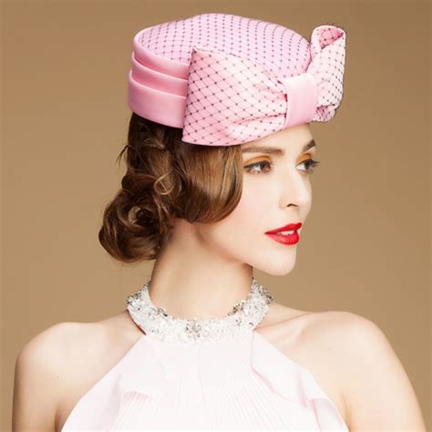 Womens Lady Vintage Fascinators Wool Hair Pillbox Hat