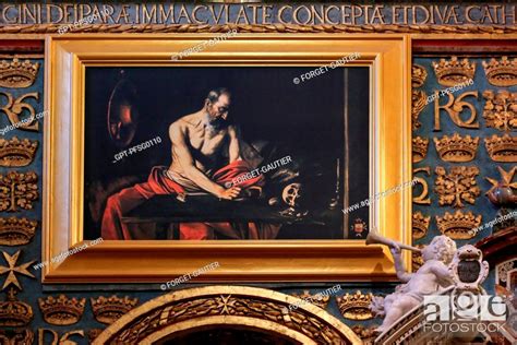 Reproduction Of Saint Jerome Writing Caravaggio Saint Johns Co Cathedral Valletta Malta