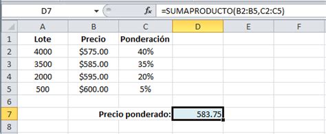 Calcular El Promedio Ponderado En Excel Excel Total