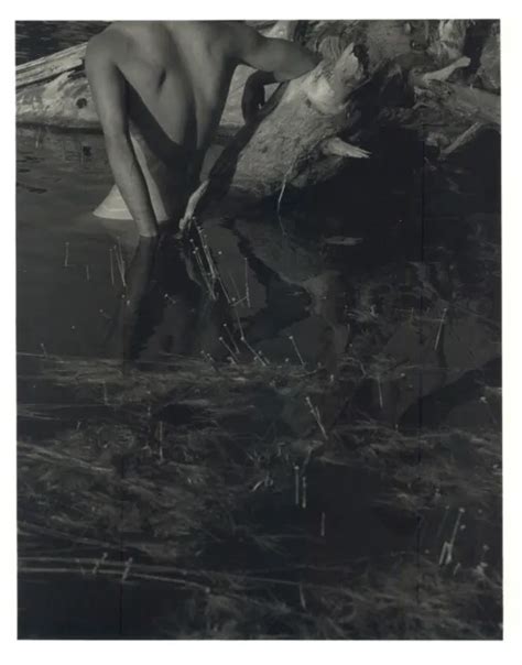 1990 BRUCE WEBER Nude Male Model Back View Waist High Water Art Photo