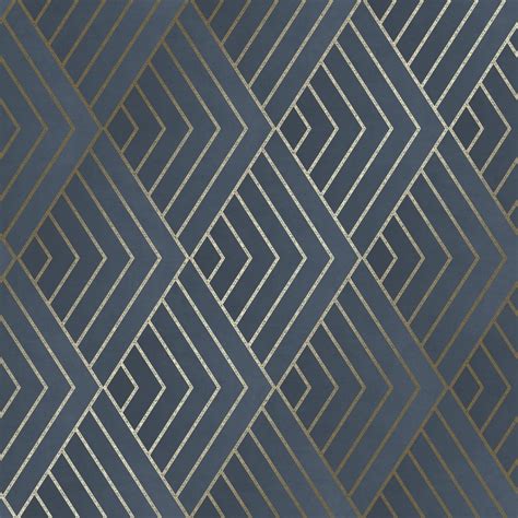Chevron Geometric Wallpaper Navy Gold Wallpaper From I