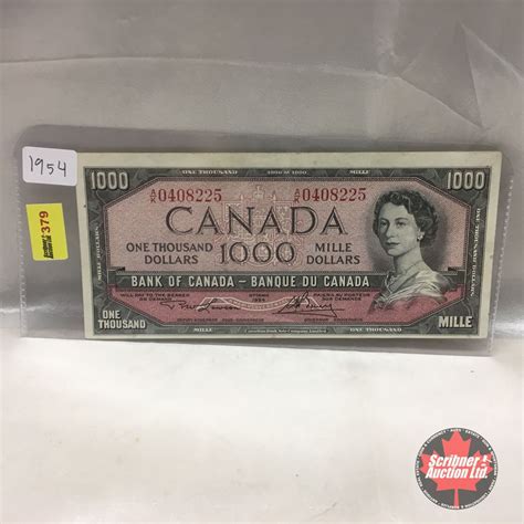 Canada 1000 Bill 1954 Ak0408225