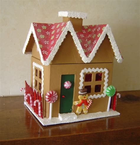 Christmas Paper Mache Gingerbread House 6 12 Inches