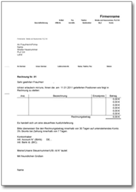 Über 100 pdf rechnungsvorlagen mit den über 100 kostenlosen layouts für die online rechnung von invoice home können sie in. Rechnung (Anschreiben, Export) - Muster-Vorlage zum Download