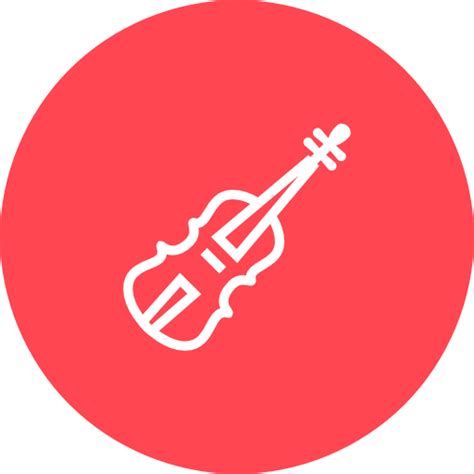 Violine Musik Instrument Symbol In Musical Instruments Red Style Icons