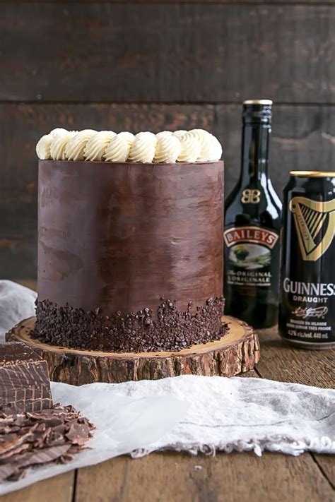 Baileys And Guinness Cake A Rich Chocolate Cake Infused With Guinness Paired With A Baileys Dark