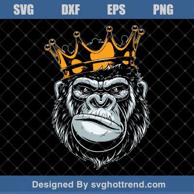 Gorilla King Svg Gorilla With Crown Svg King Kong Svg King Kong Film