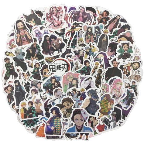 Buy 100 Pcs Demon Slayer Stickers Kimetsu No Yaiba Anime Sticker Online