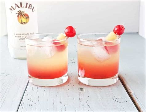 Weddings, summer parties, beach parties. Malibu Sunset Cocktail Mixed Drink Recipe - Homemade Food ...