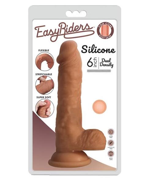 Easy Riders Dual Density 6 Inches Silicone Dong Balls Beige On Literotica