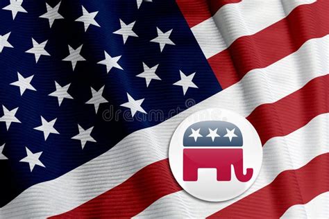 Republican Logo On American Flag Editorial Photo Illustration Of