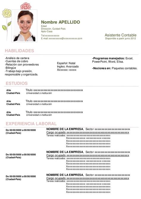 Entonces, estás en el sitio correcto. Curriculum vitae para descargar en Word | Ejemplos y ...