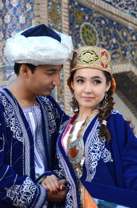 Traditional Dress Bukhara Uzbekistan Szépség Arc és Emberek