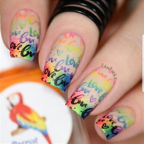 Love Nails Fun Nails Rainbow Nail Art Laban Latest Nail Art Art