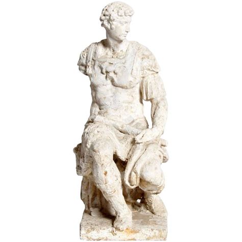 Garden Statue Of A Seated Roman Soldier At 1stdibs