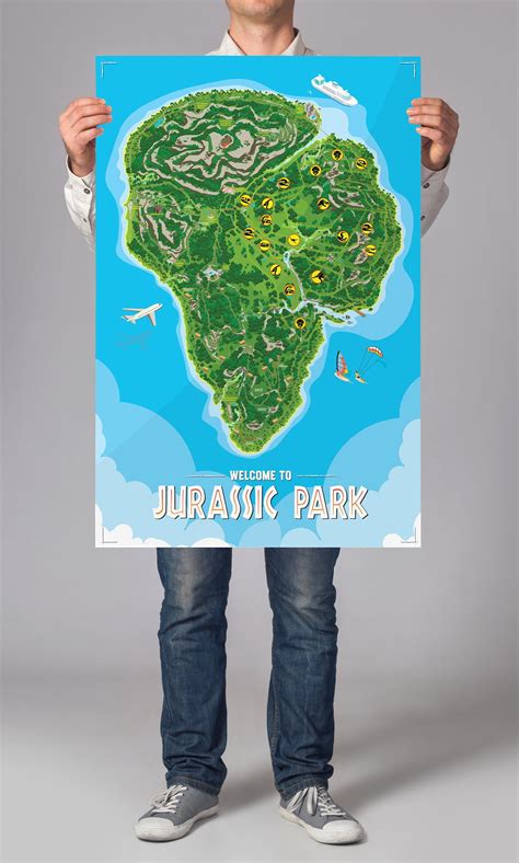Isla Nublar Movie Replica Jurassic Park Poster Geek Etsy Denmark