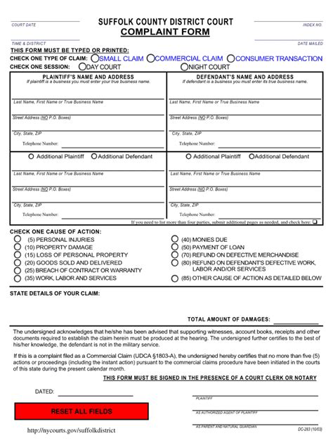 Suffolk County Small Claims Court Forms Fill Out And Sign Online Dochub