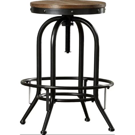Caceres Adjustable Height Swivel Bar Stool Williston Forge W