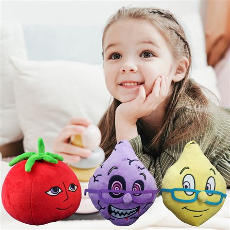 Ms Lemons and Mr Tomatos Plush Toy Soft Stuffed Horror Game Character